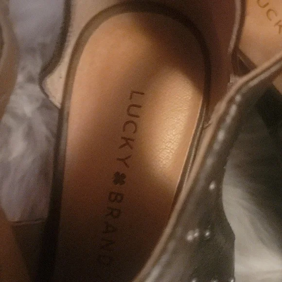 🎁FEELING LUCKY.  🎁🎁 Pewter  Slings with studs.. 2.5 heel.  As pictured - Picture 8 of 8